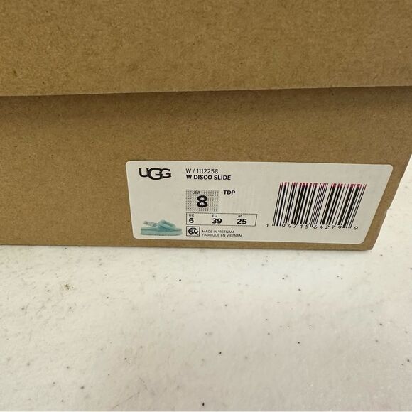 New Ugg Disco Slide Flatform Platform Sandal Slippers Tidepool Teal Mint - Picture 6 of 6